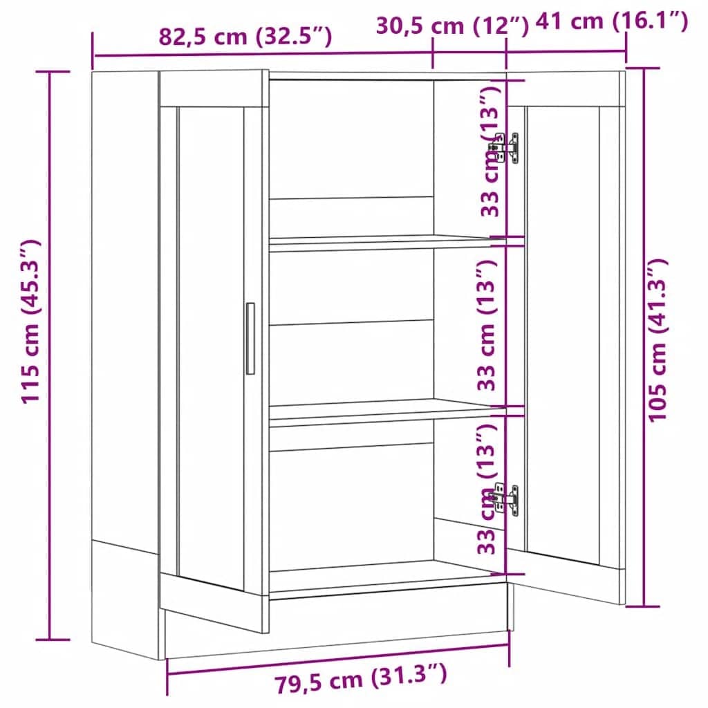 Vitrina bijela 82,5 x 30,5 x 115 cm konstruirano drvo