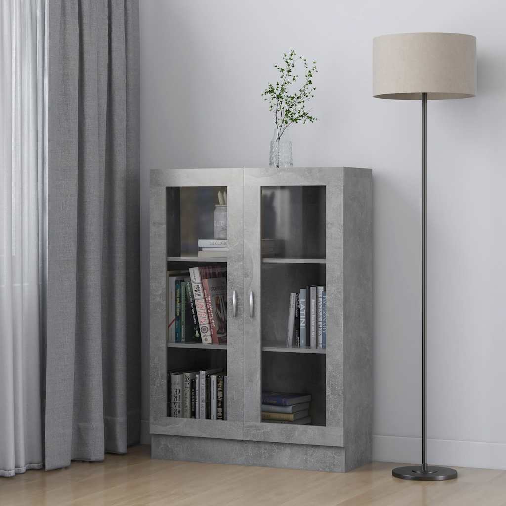 Vitrina siva boja betona 82,5 x 30,5 x 115 cm konstruirano drvo