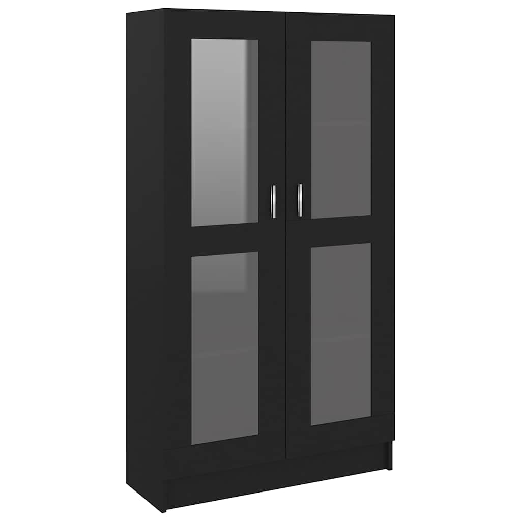 Vitrina crna 82,5 x 30,5 x 150 cm konstruirano drvo