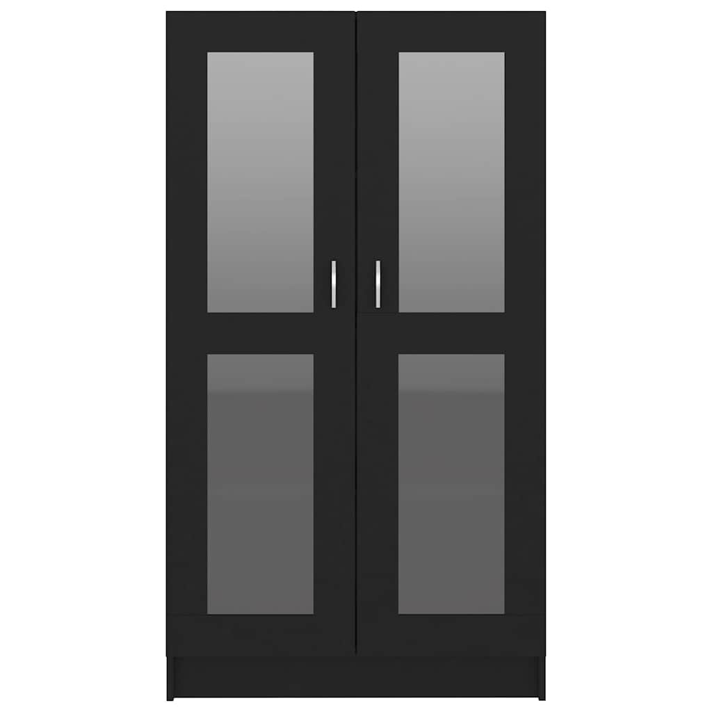 Vitrina crna 82,5 x 30,5 x 150 cm konstruirano drvo