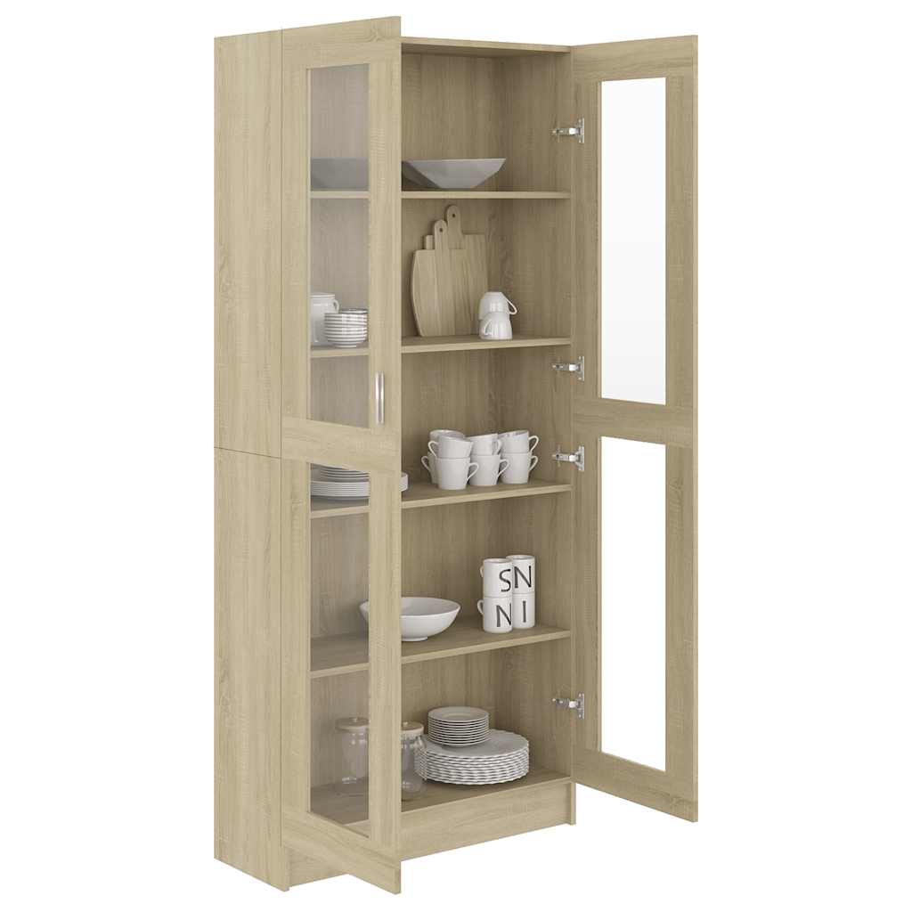 Vitrina boja hrasta 82,5 x 30,5 x 185 cm konstruirano drvo