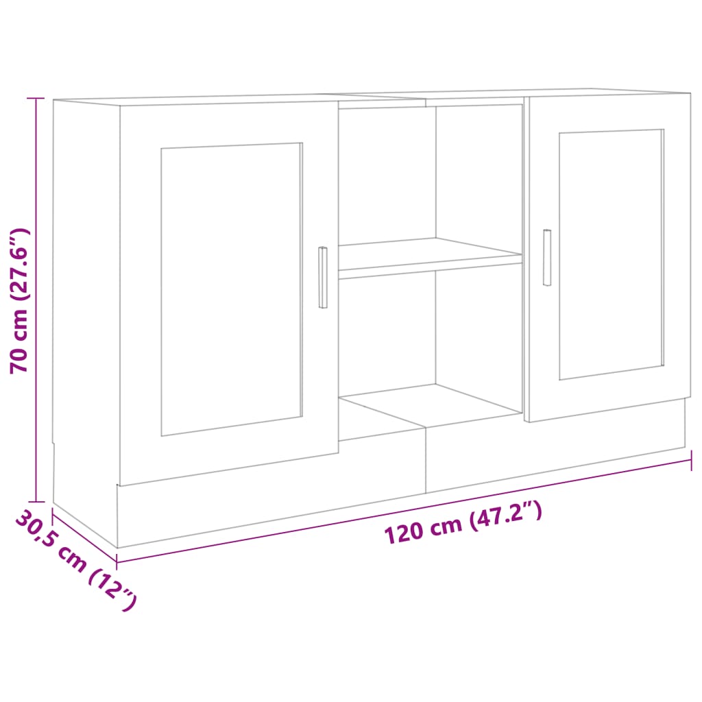 Komoda bijela 120 x 30,5 x 70 cm od konstruiranog drva