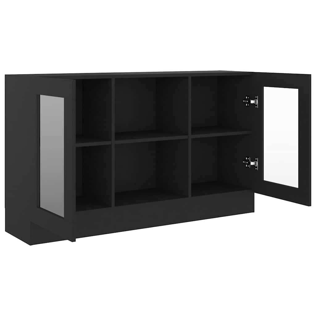 Vitrina crna 120 x 30,5 x 70 cm konstruirano drvo