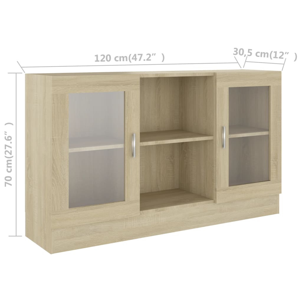 Vitrina boja hrasta sonome 120 x 30,5 x 70 cm konstruirano drvo