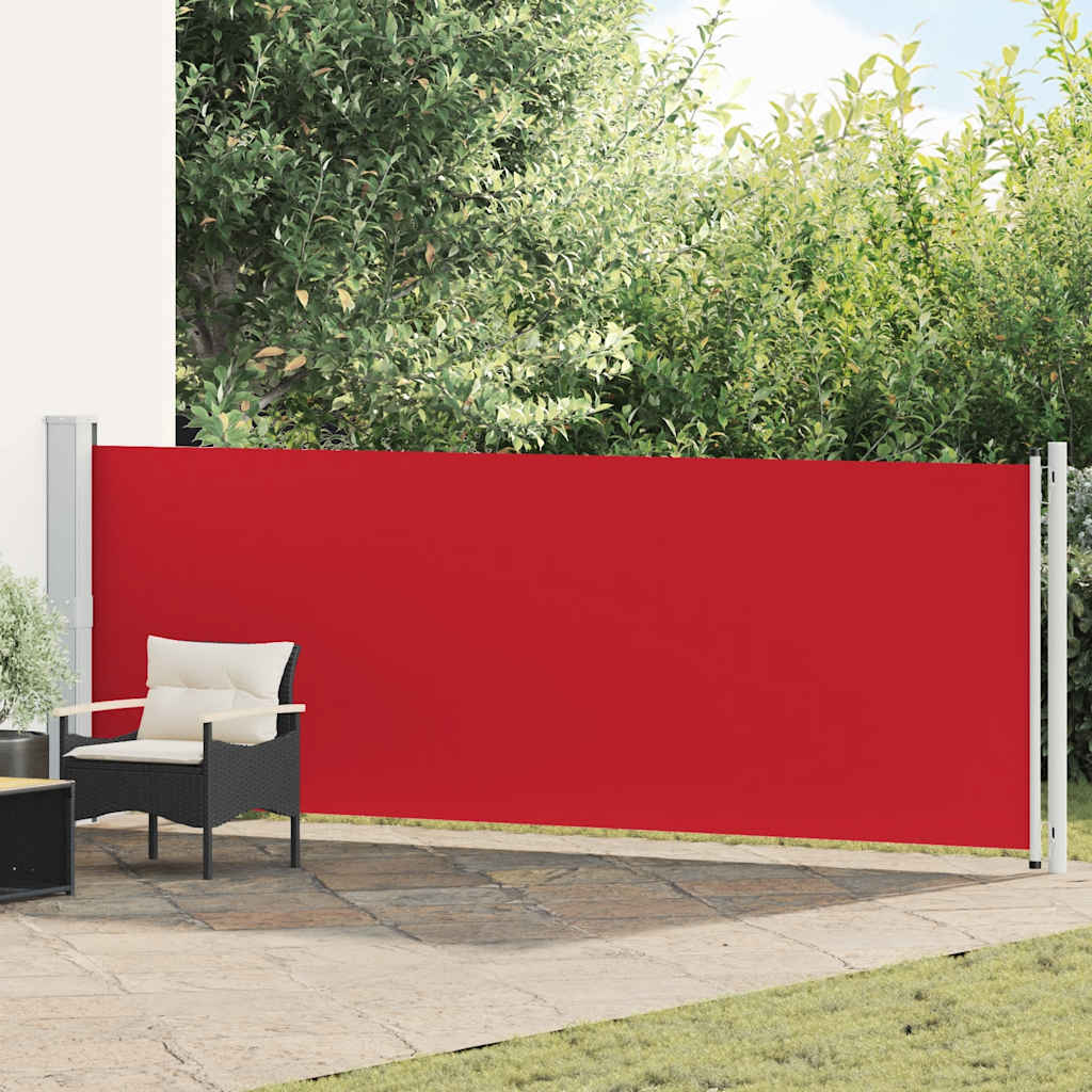 Uvlačiva bočna tenda za terasu 140 x 600 cm crvena