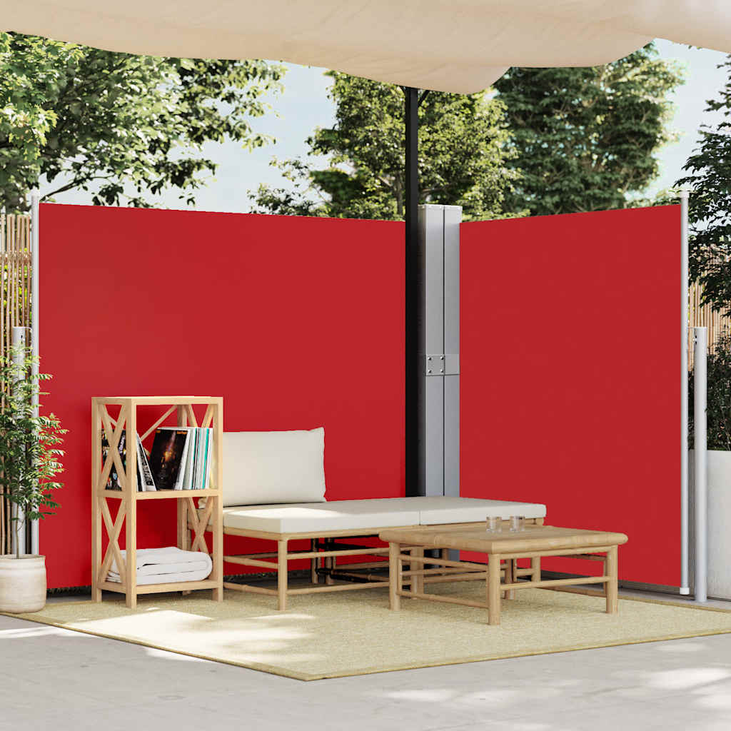 Uvlačiva bočna tenda za terasu 170 x 1200 cm crvena