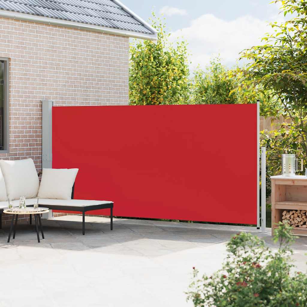 Uvlačiva bočna tenda za terasu 180 x 500 cm crvena