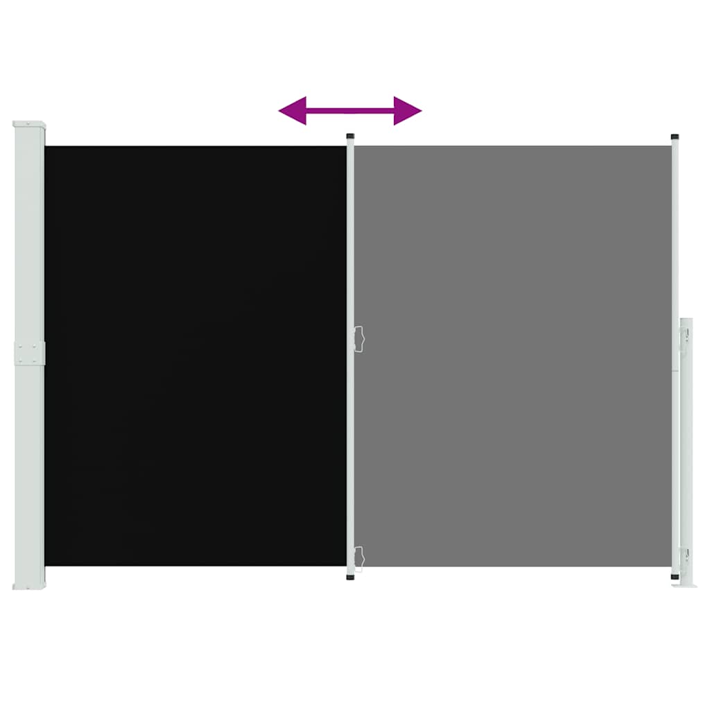 Uvlačiva bočna tenda za terasu 200 x 300 cm crna