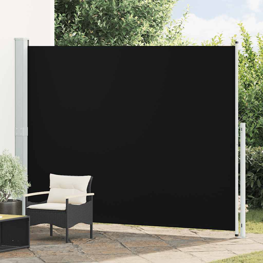 Uvlačiva bočna tenda za terasu 220 x 300 cm crna