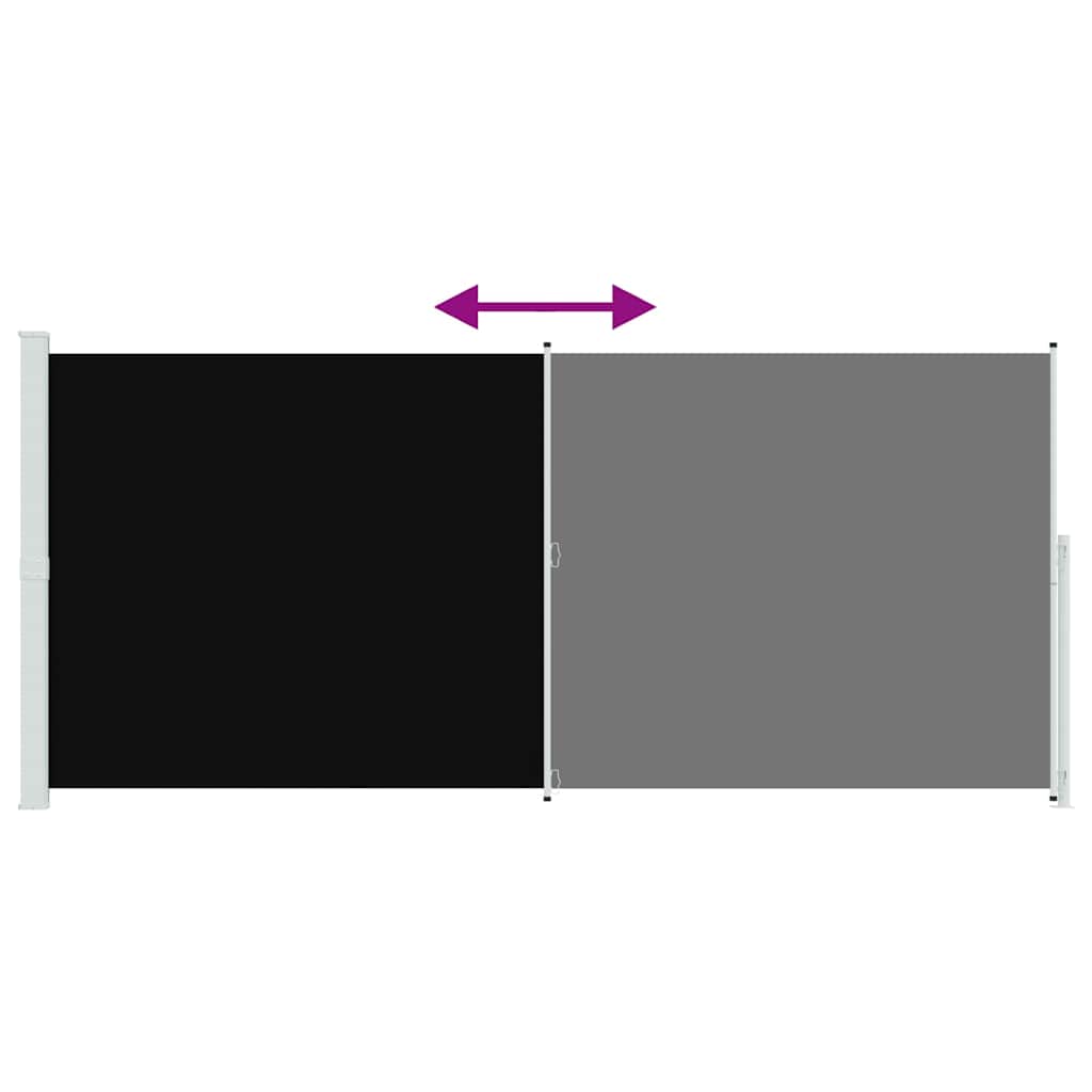 Uvlačiva bočna tenda za terasu 220 x 500 cm crna