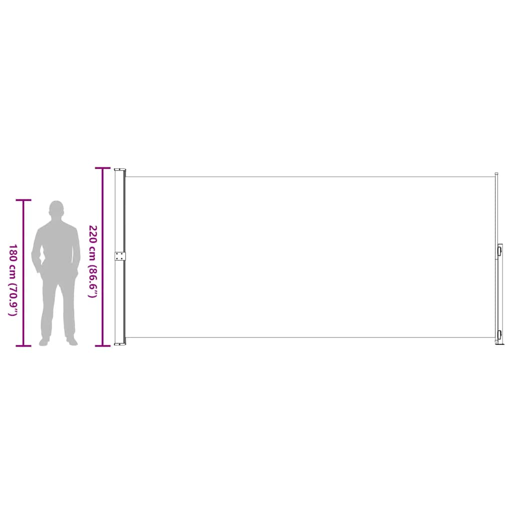 Uvlačiva bočna tenda za terasu 220 x 500 cm crna
