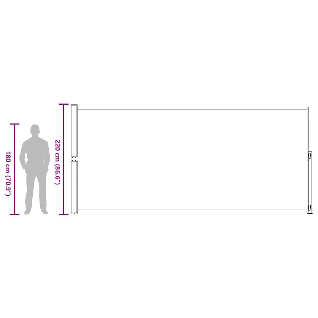 Uvlačiva bočna tenda za terasu 220 x 500 cm smeđa
