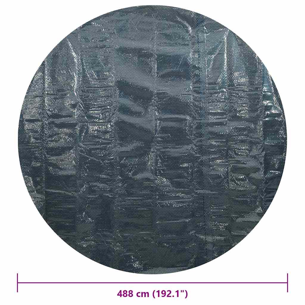 Plutajući PE solarni pokrov za bazen 488 cm crno-plavi