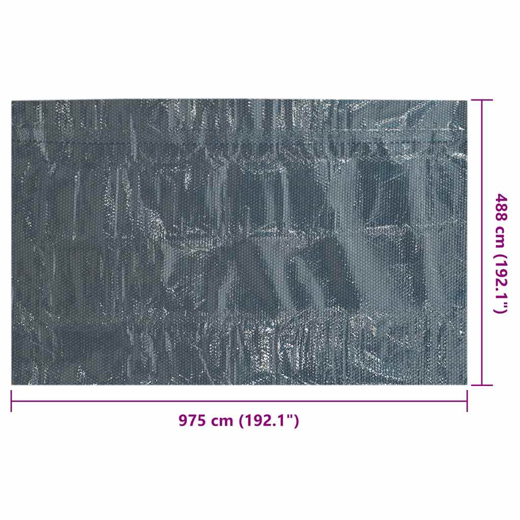 Plutajući PE solarni pokrov za bazen 975 x 488 cm crno-plavi