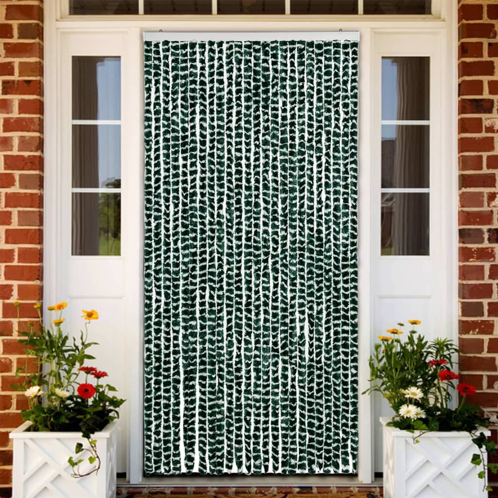 Zastor protiv insekata zeleno-bijeli 100 x 220 cm šenil