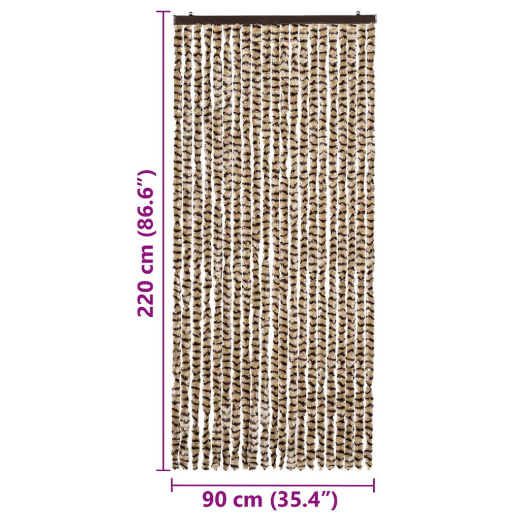 Zastor protiv insekata bež-smeđi 90 x 220 cm šenil