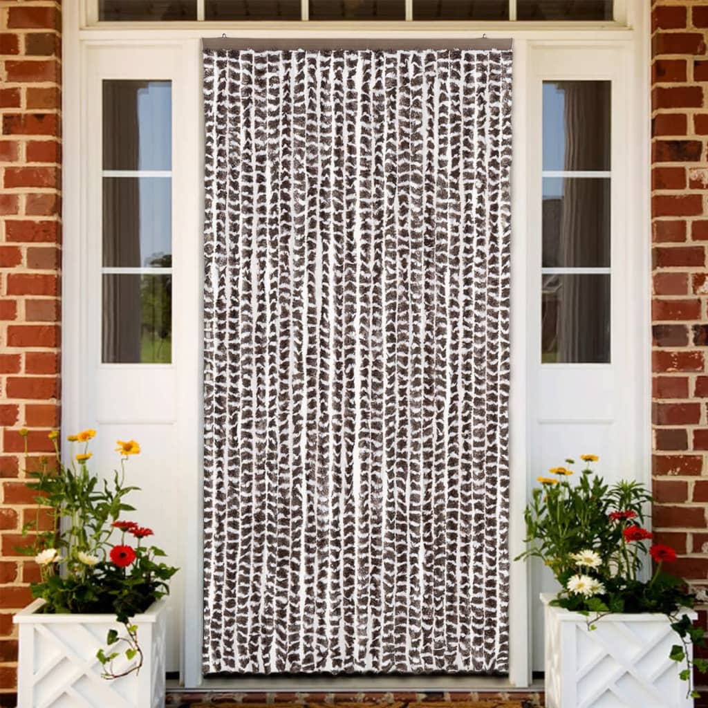 Zastor protiv insekata smeđe-bijeli 100 x 220 cm šenil
