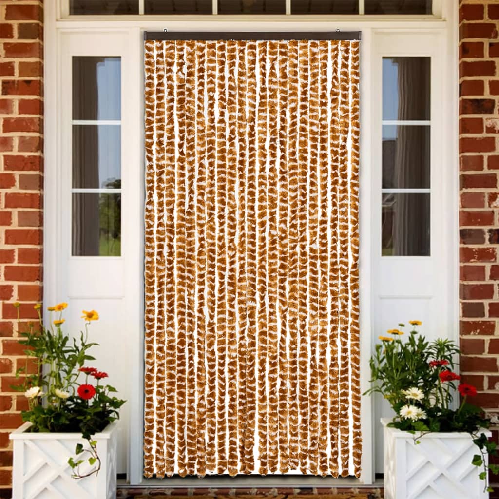 Zastor protiv insekata oker-bijeli 90 x 220 cm šenil