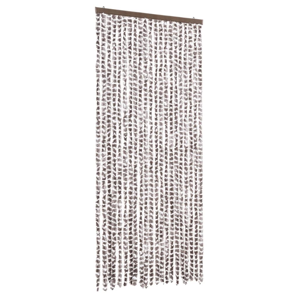 Zastor protiv insekata smeđe-sivi i bijeli 90 x 220 cm šenil