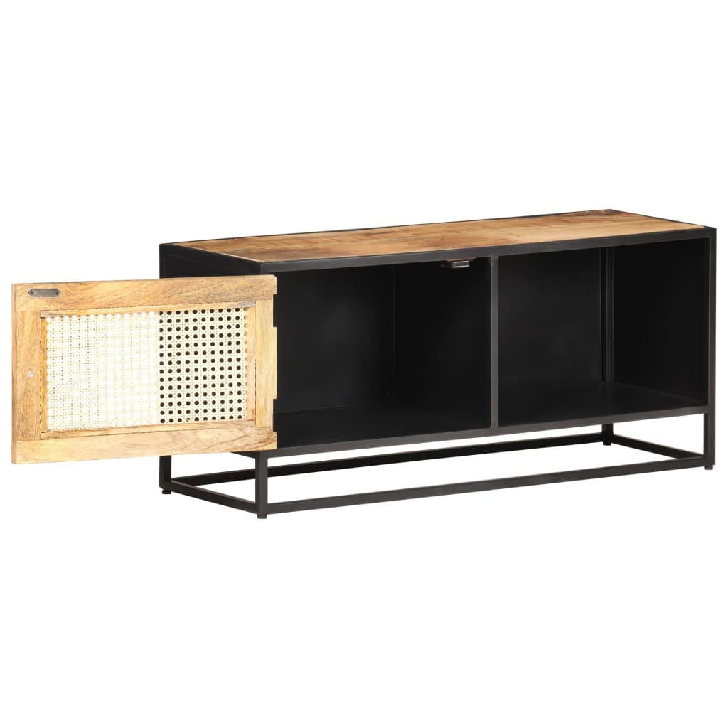 TV ormarić 90x30x40 cm od grubog drva manga i prirodne trske