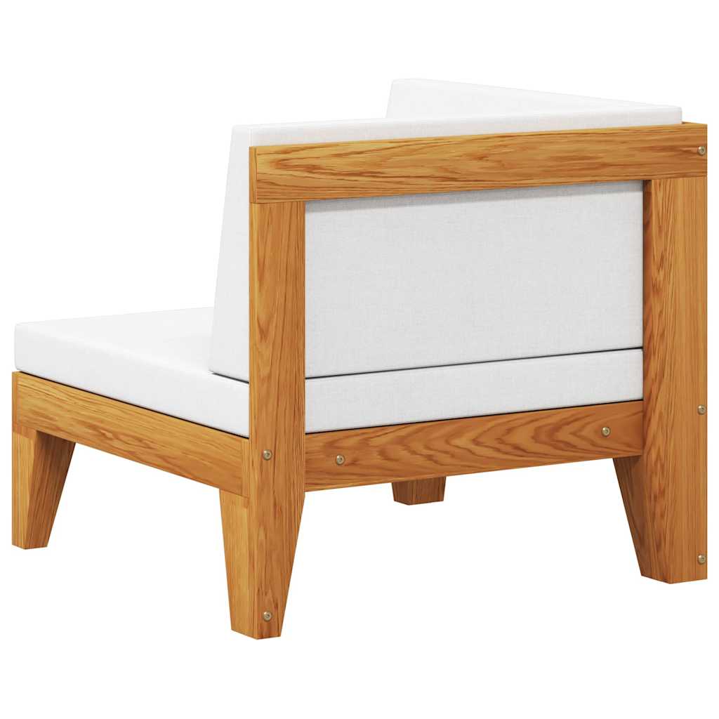 Modularna kutna sofa i krem bijeli jastuci od bagremovog drva