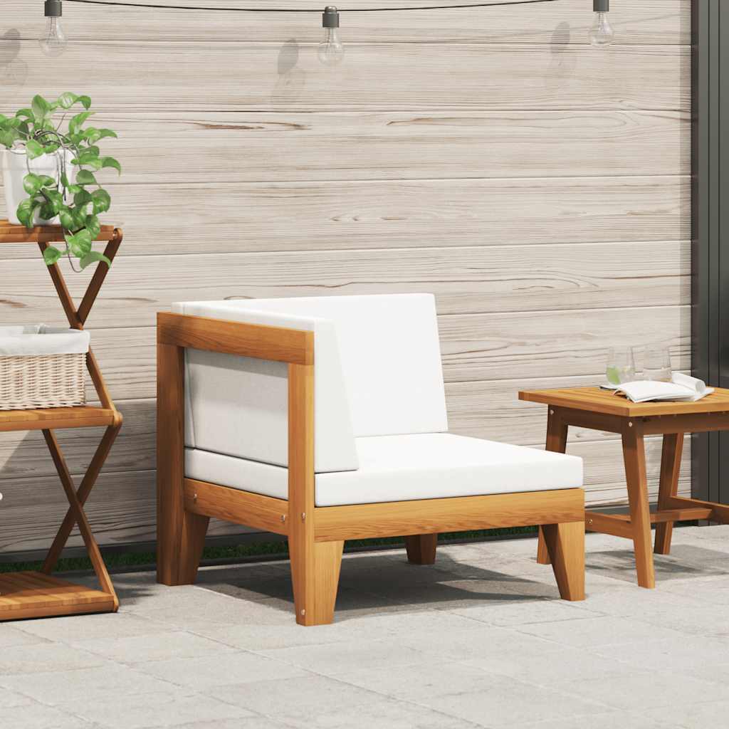 Modularna kutna sofa i krem bijeli jastuci od bagremovog drva