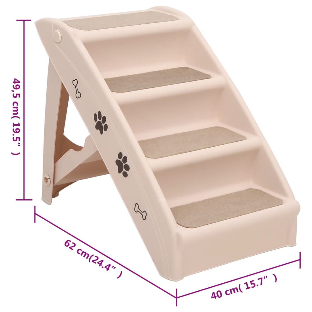 Sklopive stepenice za pse krem 62 x 40 x 49,5 cm