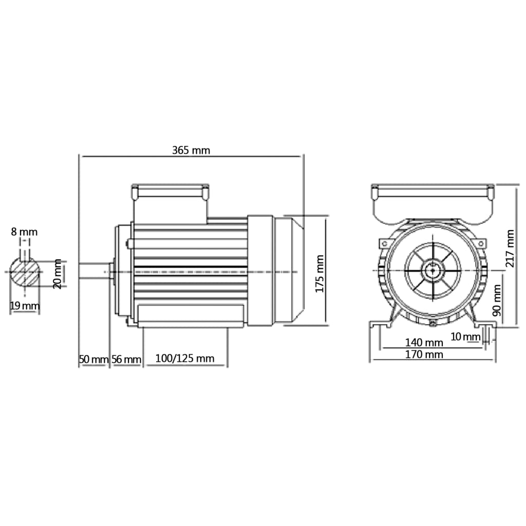 Jednofazni električni motor 2,2 kW / 3 KS 2 pola 2800 o/min