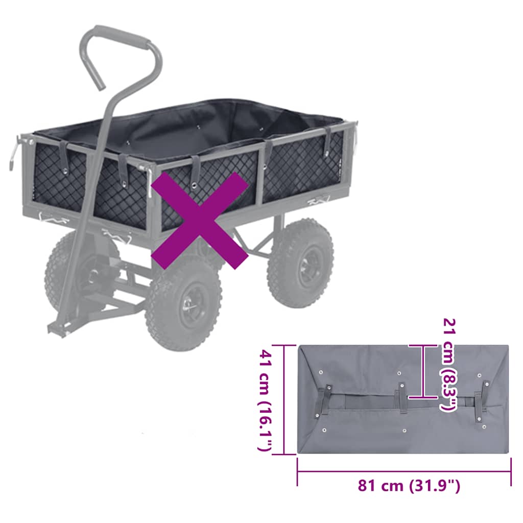 Obloga za vrtna kolica tamnosiva 81 x 41 x 21 cm od tkanine