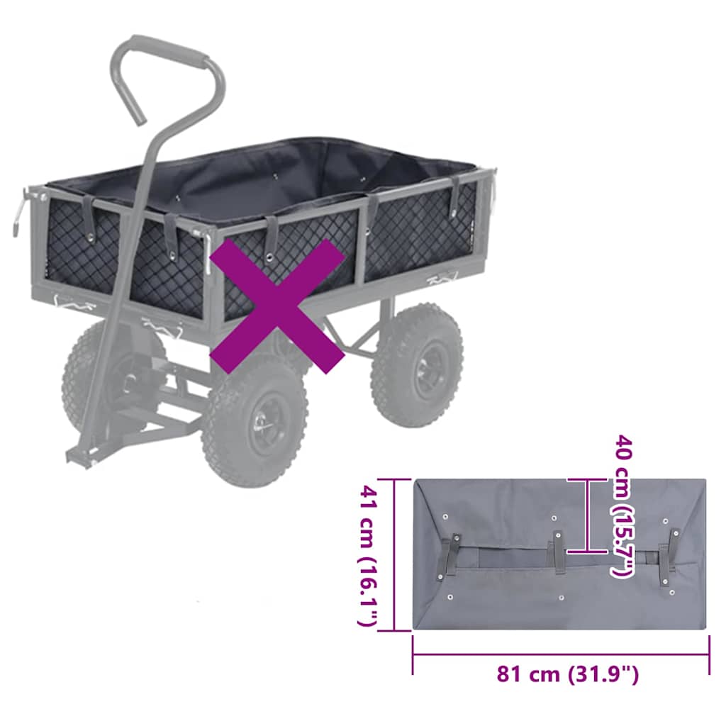Obloga za vrtna kolica tamnosiva 81 x 41 x 40 cm od tkanine