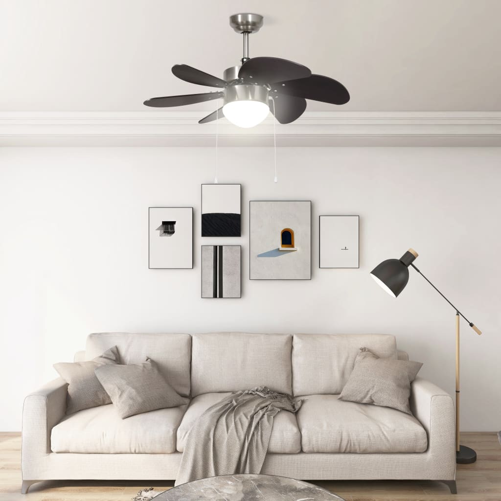 Stropni ventilator sa svjetlom 76 cm tamnosmeđi