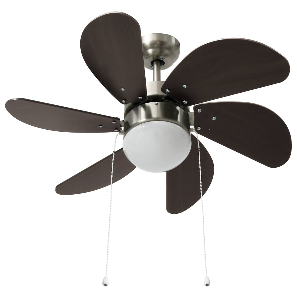 Stropni ventilator sa svjetlom 76 cm tamnosmeđi