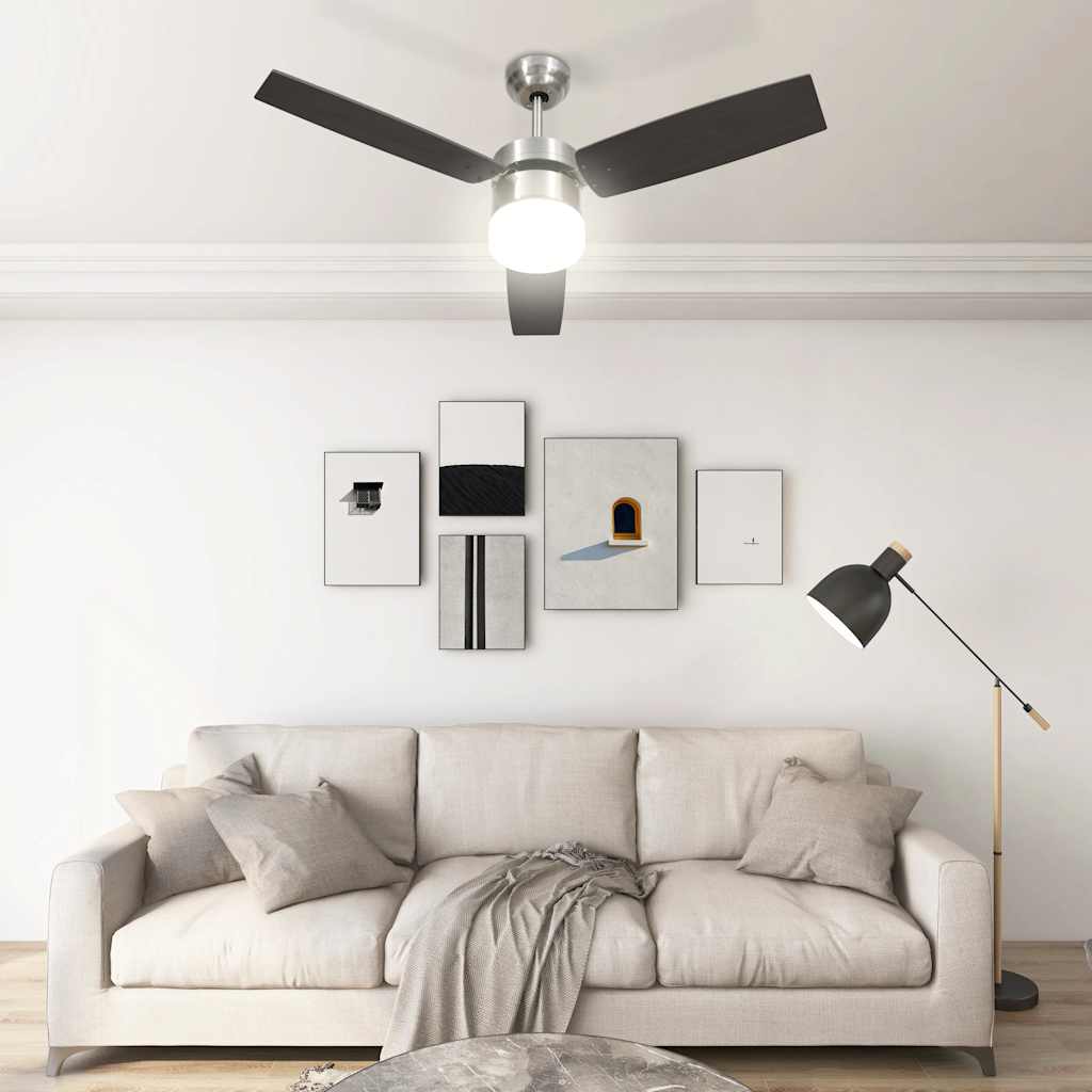 Stropni ventilator sa svjetlom i daljinskim 108 cm tamnosmeđi