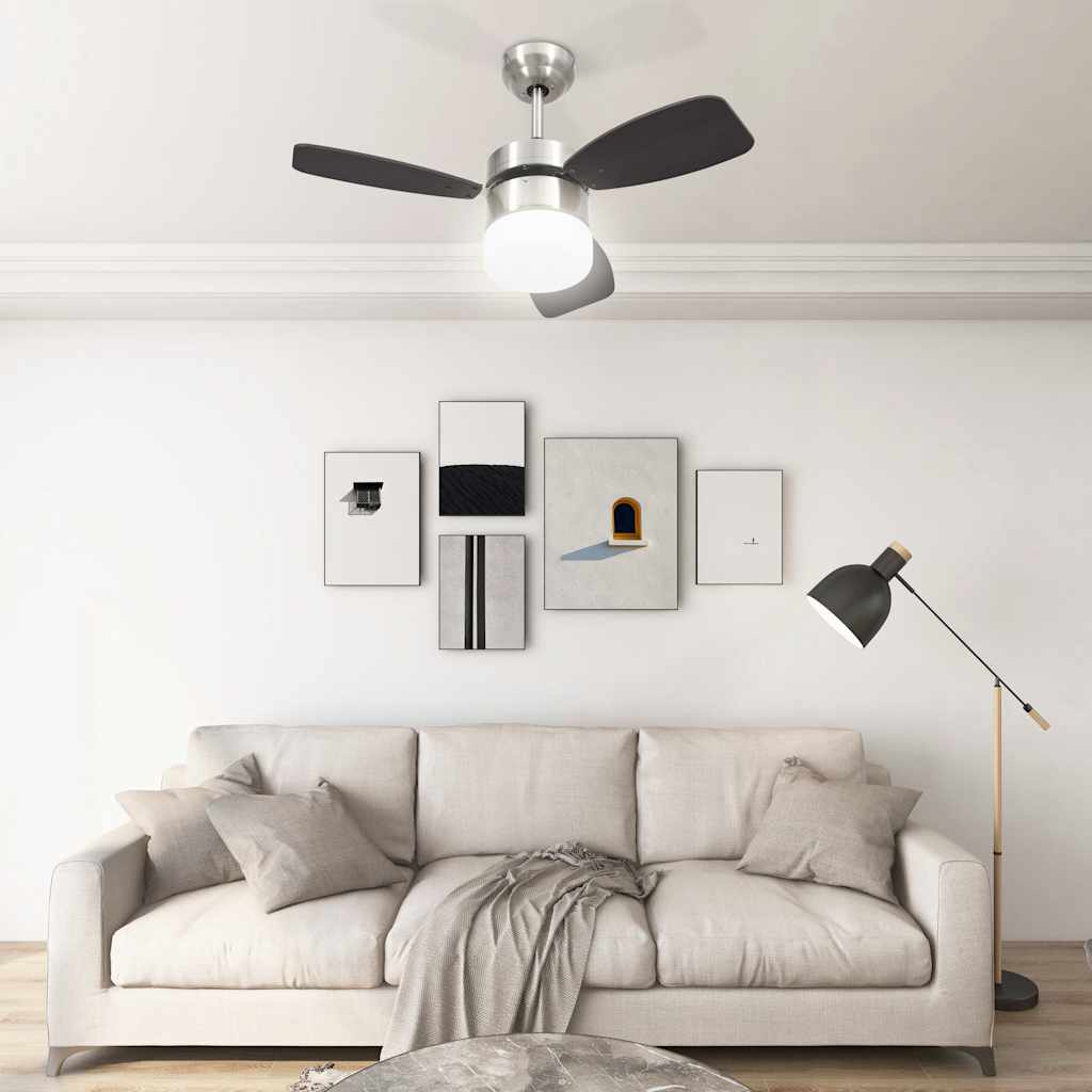 Stropni ventilator sa svjetlom i daljinskim 76 cm tamnosmeđi