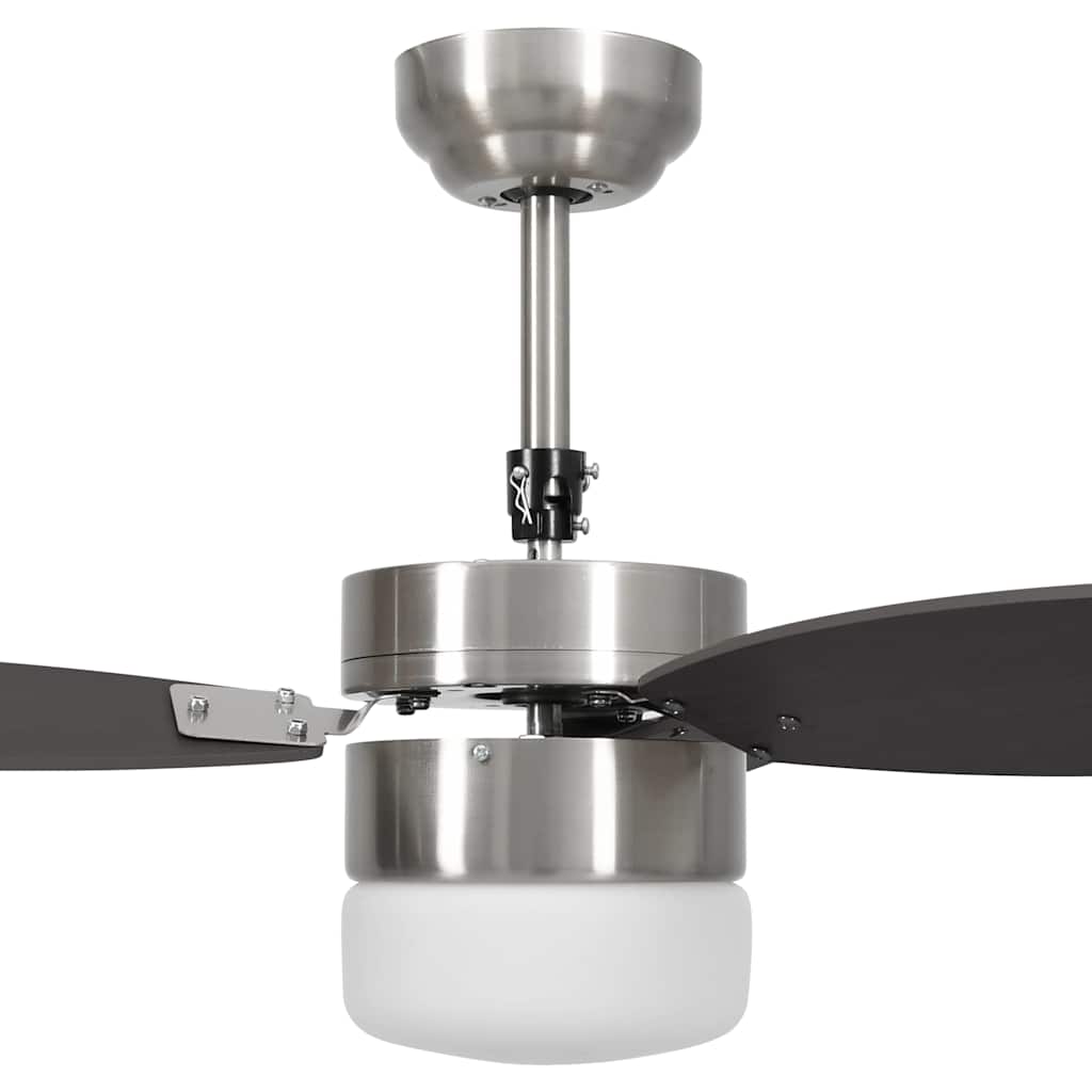 Stropni ventilator sa svjetlom i daljinskim 76 cm tamnosmeđi
