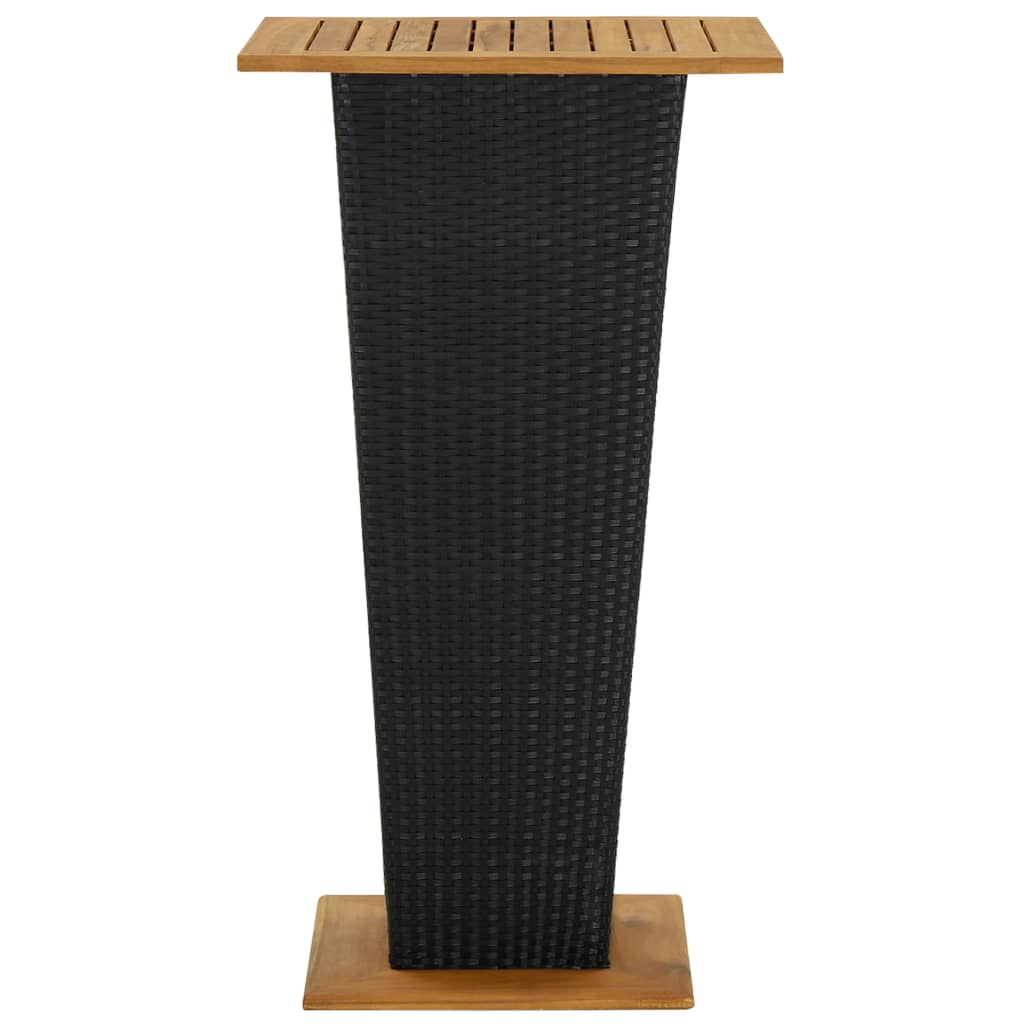 Barski stol crni 60x60x110 cm poliratan i masivno drvo bagrema