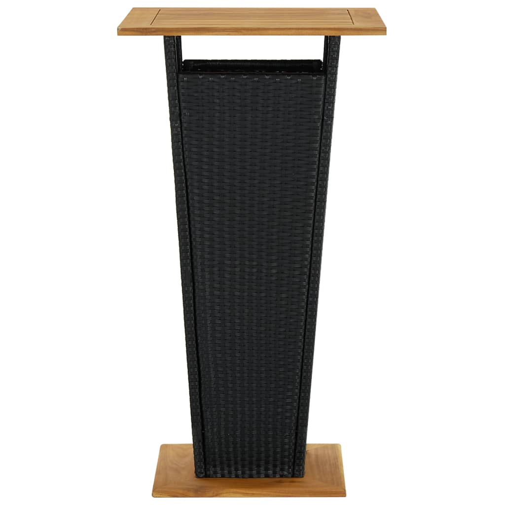 Barski stol crni 60x60x110 cm poliratan i masivno drvo bagrema