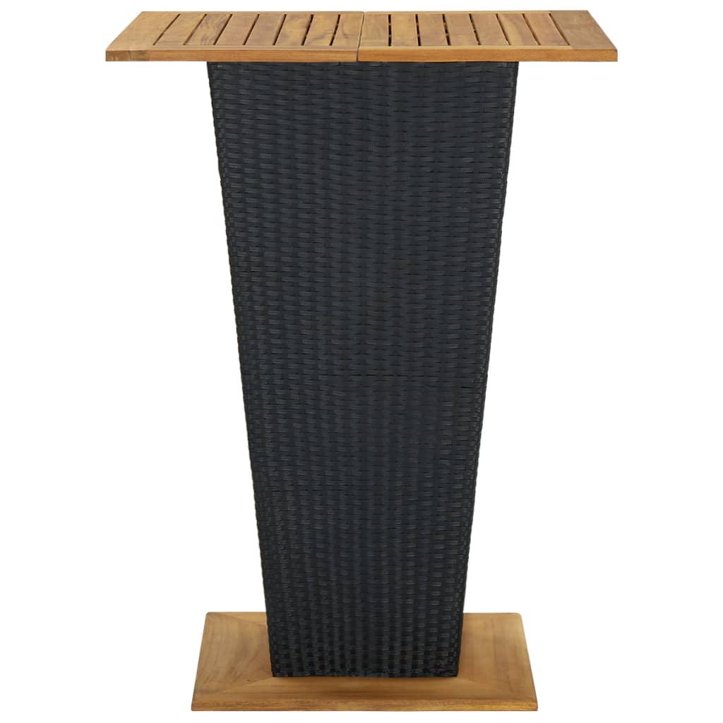 Barski stol crni 80x80x110 cm poliratan i masivno drvo bagrema