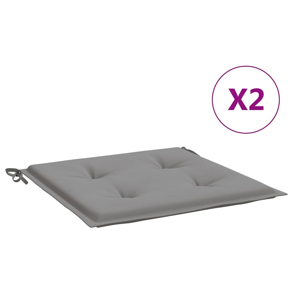 Jastuci za vrtne stolice 2 kom sivi 40x40x4 cm od tkanine