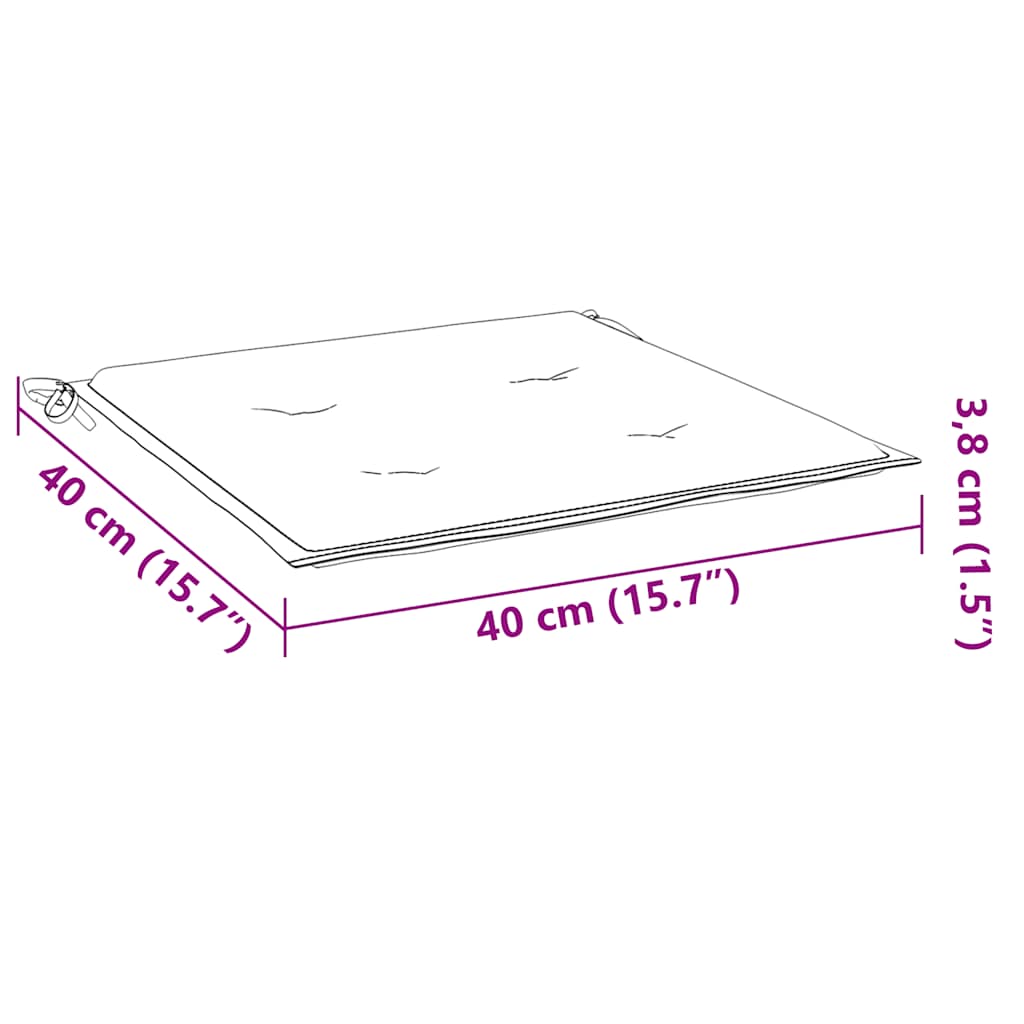 Jastuci za vrtne stolice 2 kom krem 40x40x4 cm od tkanine