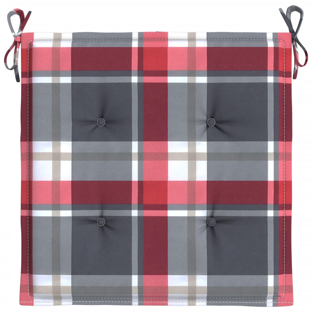 Jastuci za vrtne stolice 6kom crveni karirani 40x40x4cm tkanina