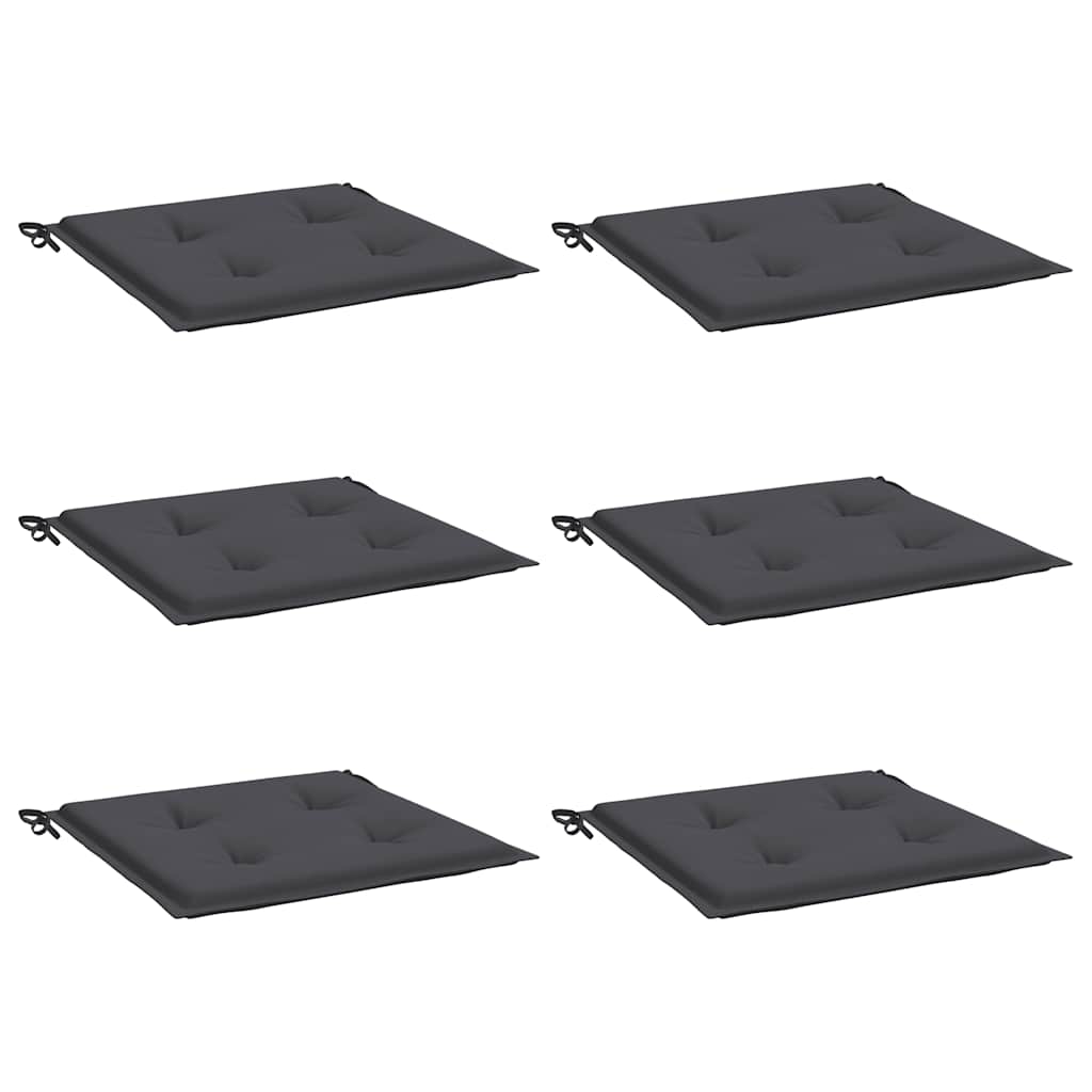 Jastuci za vrtne stolice 6 kom antracit 50x50x4 cm od tkanine