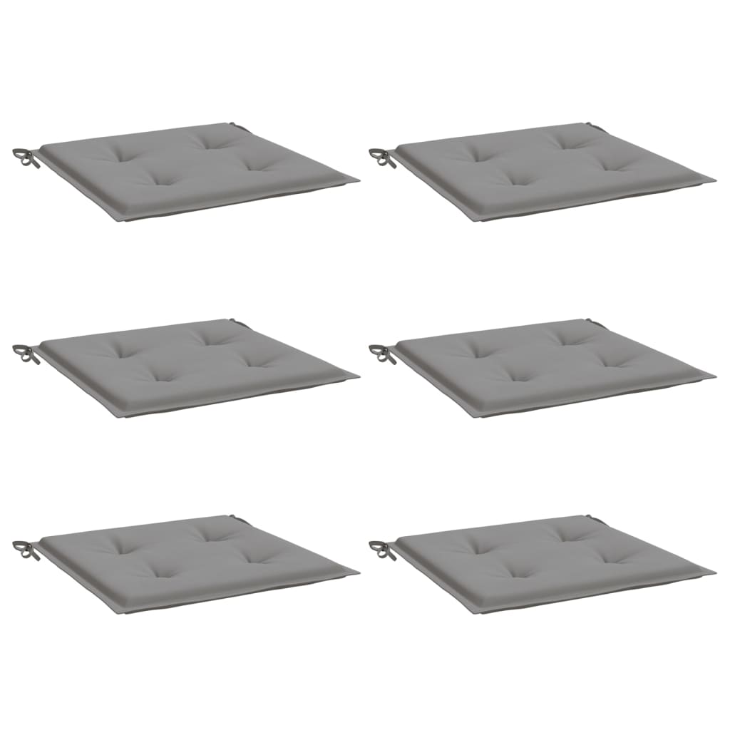 Jastuci za vrtne stolice 6 kom sivi 50 x 50 x 4 cm od tkanine