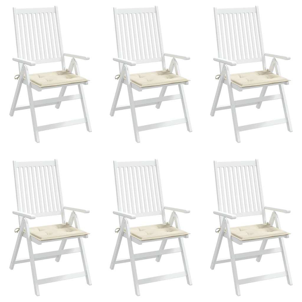 Jastuci za vrtne stolice 6 kom krem 50x50x2 cm tkanina Oxford