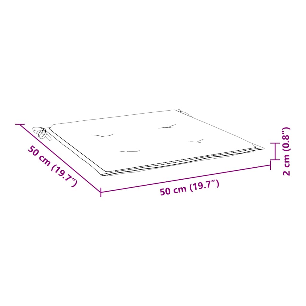 Jastuci za vrtne stolice 6 kom krem 50x50x2 cm tkanina Oxford