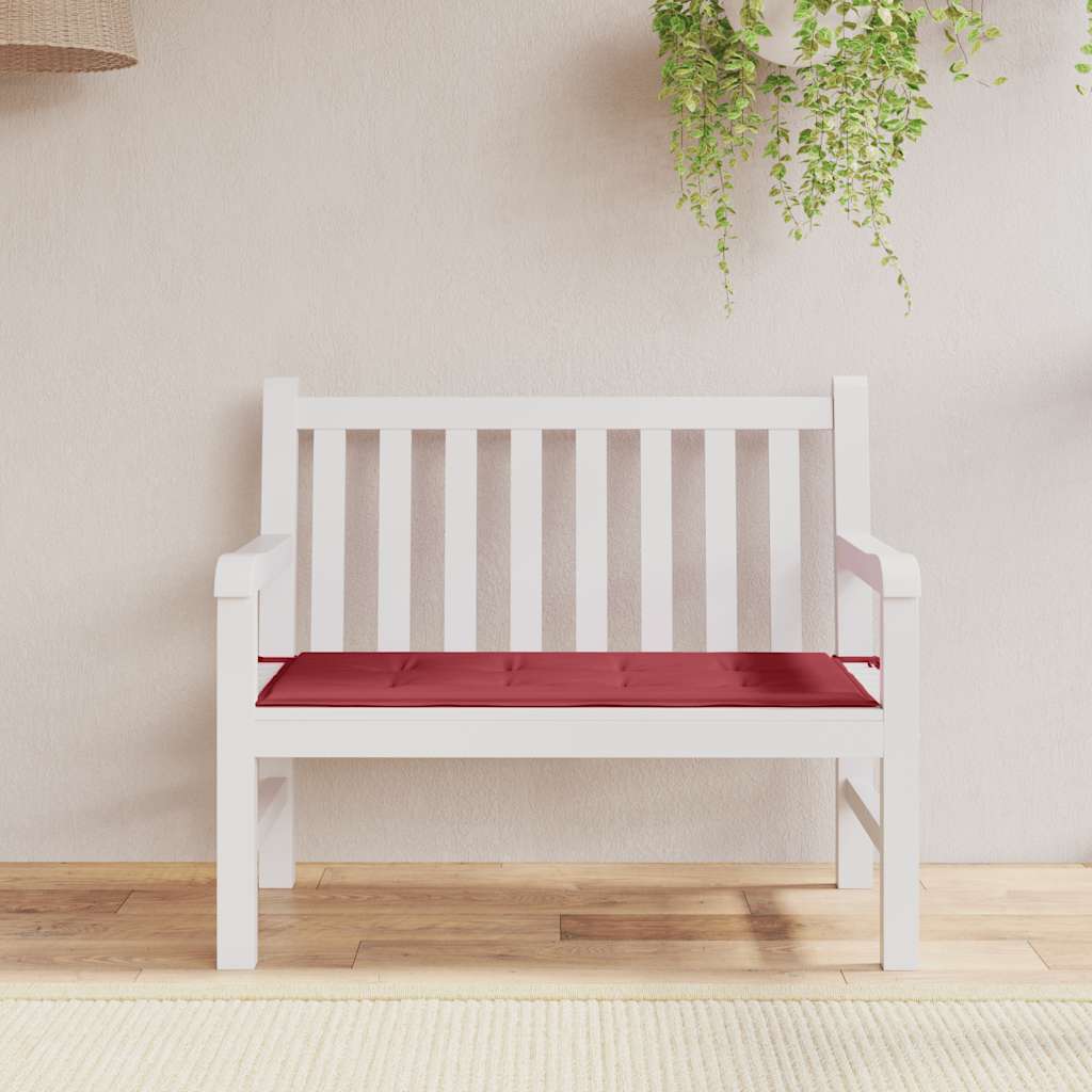 Jastuk za vrtnu klupu boja vina 120x50x4 cm tkanina Oxford