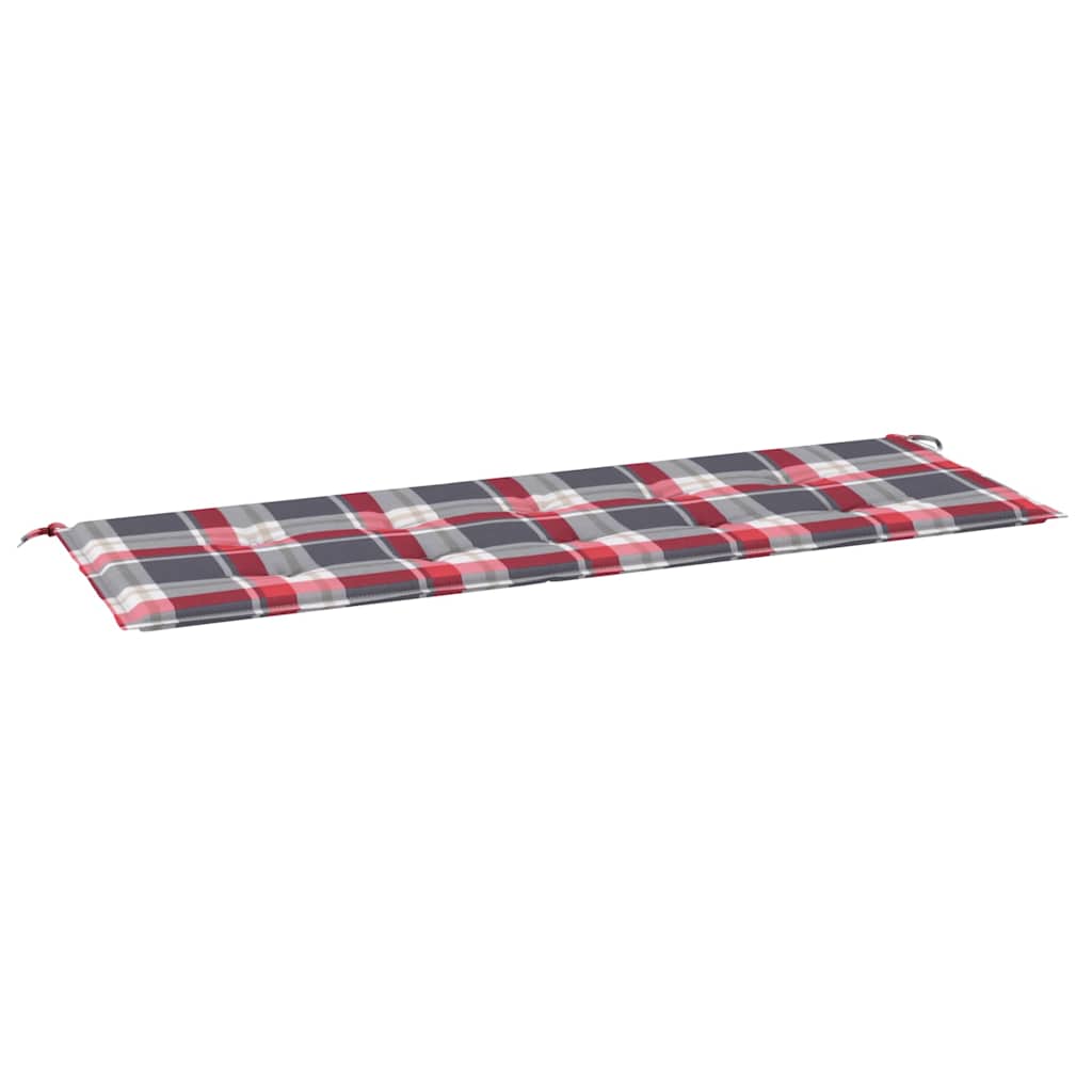 Jastuk za vrtnu klupu crveni karirani 150x50x4cm tkanina Oxford