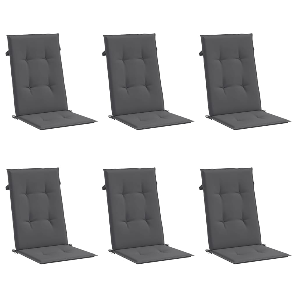 Jastuci za vrtne stolice 6 kom antracit 120x50x3 cm od tkanine