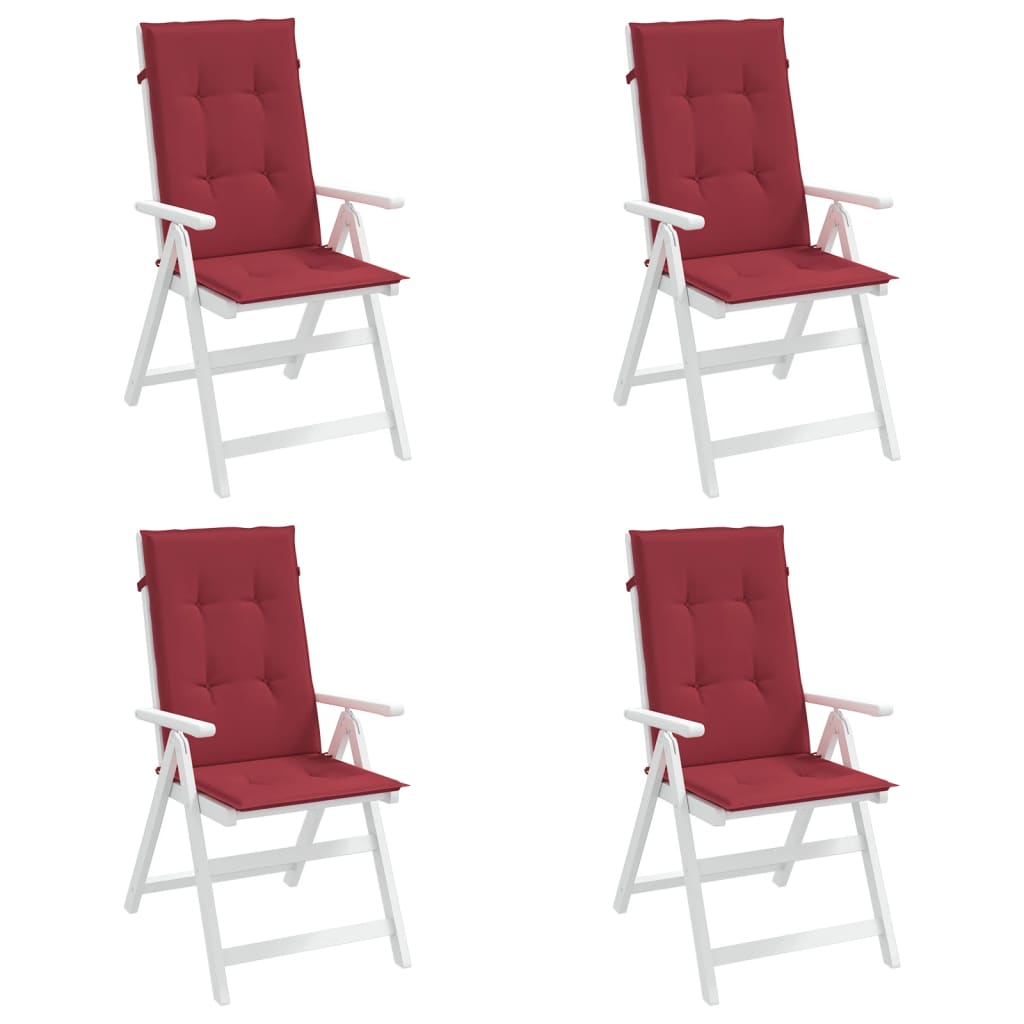 Jastuci za vrtne stolice 4 kom boja vina 120x50x3 cm od tkanine