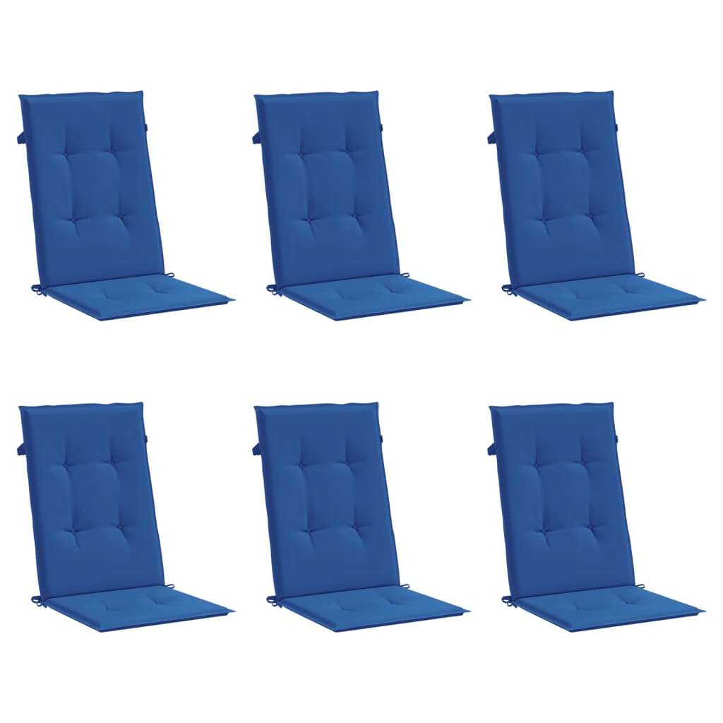 Jastuci za vrtne stolice 6 kom plavi 120 x 50 x 3 cm od tkanine